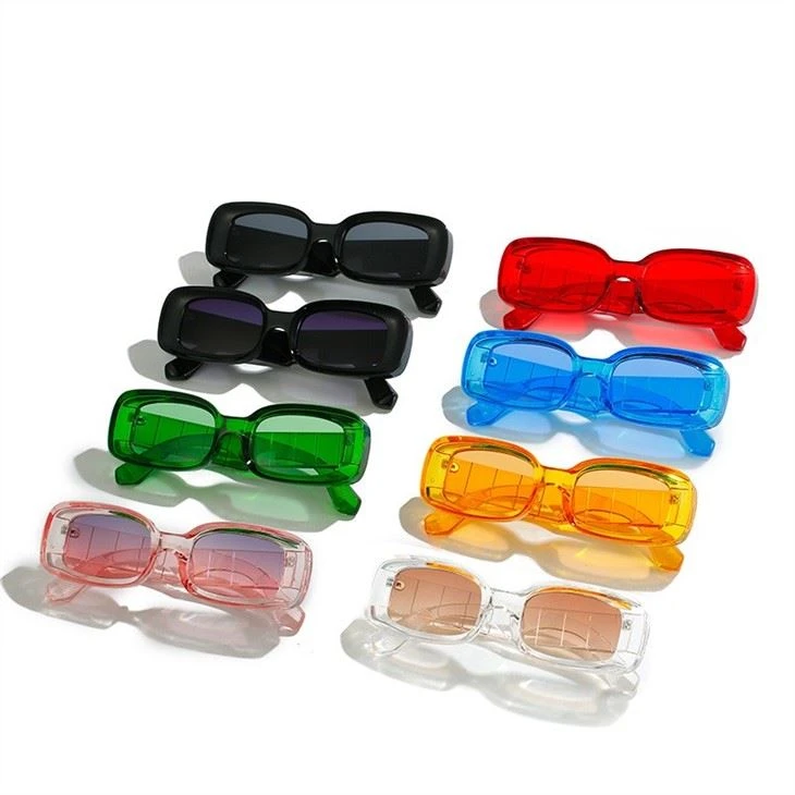 Fashion Thick Rectangle Candy Color Sunglasses